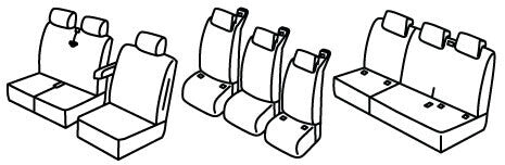 Set coprisedili Superior - Beige - compatibile per Ford Tourneo Custom (08/23>)