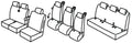 Set coprisedili Superior - Grigio/Nero - compatibile per Ford Tourneo Custom (08/23>) - Volkswagen Transporter T7 (03/25>)
