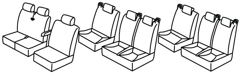 Set coprisedili Superior - Nero/Grigio - compatibile per Ford Tourneo Custom (10/12>07/23)