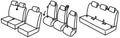 Set coprisedili Superior - Nero/Rosso - compatibile per Ford Tourneo Custom (08/23>) - Volkswagen Transporter T7 (03/25>)