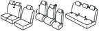 Set coprisedili Superior - Beige - compatibile per Ford Tourneo Custom (08/23>) - Volkswagen Transporter T7 (03/25>)