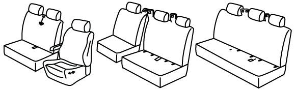 Set coprisedili Superior - Nero/Blu - compatibile per Mercedes Vito Tourer (01/24>)