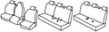 Set coprisedili Superior - Nero/Rosso - compatibile per Opel Vivaro (03/19>) - Renault Trafic (03/21>)