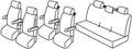 Set coprisedili Superior - Grigio/Nero - compatibile per Volkswagen Multivan T5 (04/03>03/15) - Volkswagen Multivan T6 (08/15>12/19) - Volkswagen Multivan T6.1 (01/20>12/24)