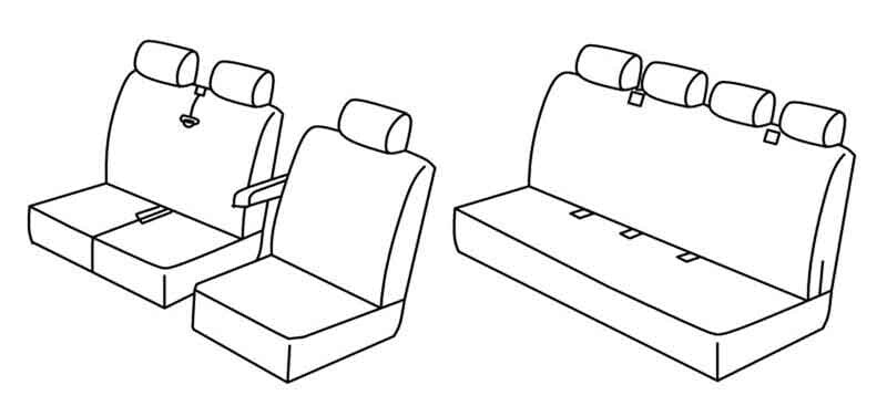 Set coprisedili Superior - Nero/Grigio - compatibile per Ford Transit (04/14>)