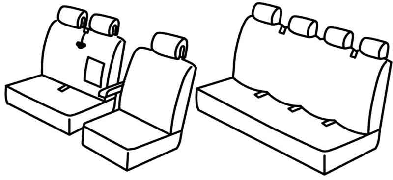 Set coprisedili Superior - Nero/Grigio - compatibile per Mercedes Sprinter (06/06>05/18) - Volkswagen Crafter (04/06>12/16)