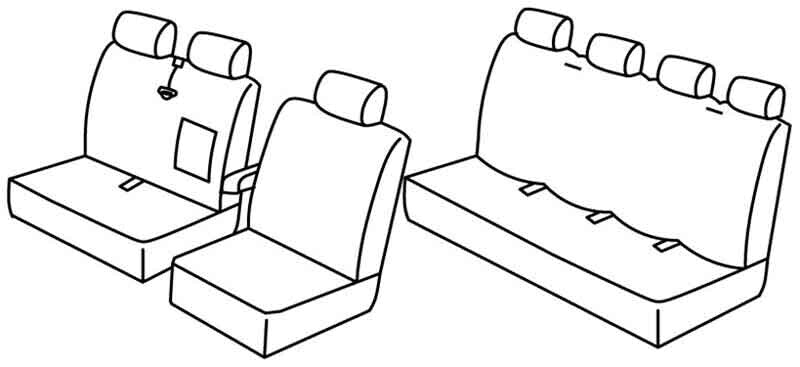 Set coprisedili Superior - Beige - compatibile per Mercedes Sprinter (06/06>05/18) - Volkswagen Crafter (04/06>12/16)