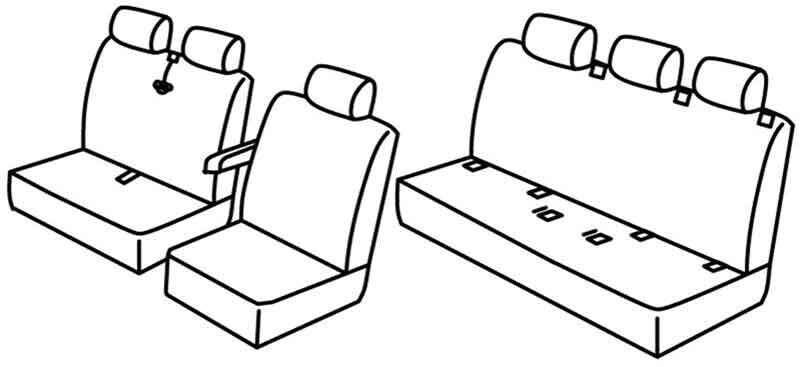 Set coprisedili Superior - Nero/Rosso - compatibile per Mercedes Sprinter (06/18>)