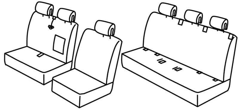Set coprisedili Superior - Beige - compatibile per Mercedes Sprinter (06/06>05/18) - Volkswagen Crafter (04/06>12/16)