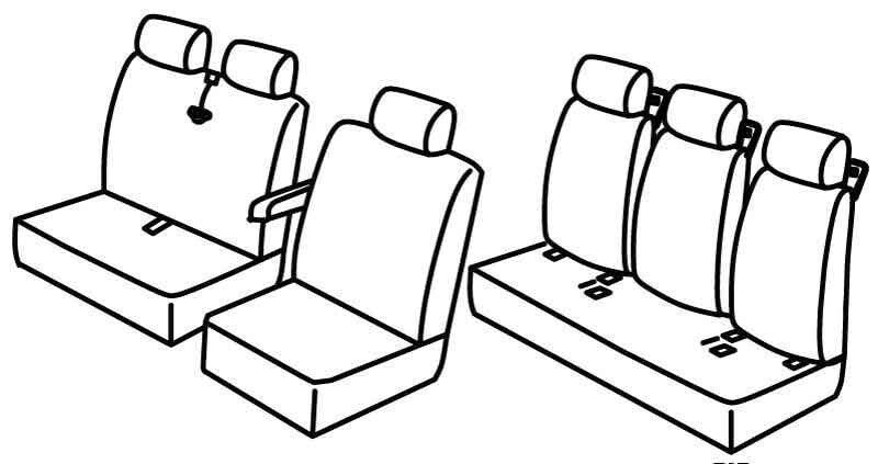 Set coprisedili Superior - Grigio/Nero - compatibile per Mercedes Sprinter (06/18>)