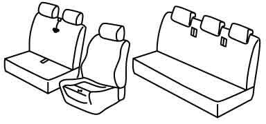 Set coprisedili Superior - Nero/Rosso - compatibile per Mercedes Sprinter (06/18>) Double Cab