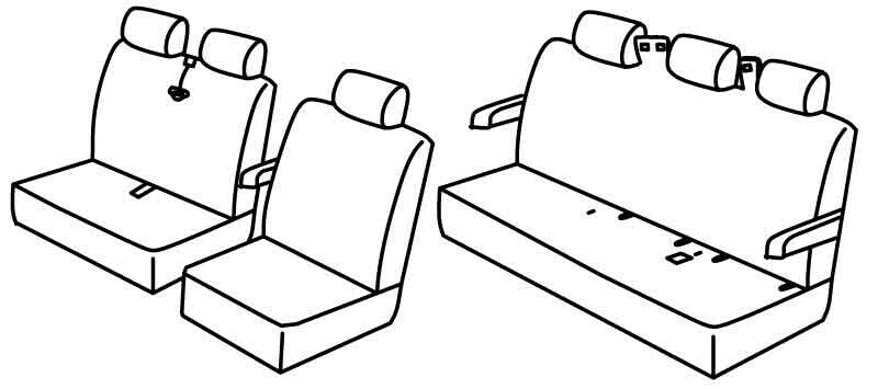Set coprisedili Superior - Nero/Grigio - compatibile per Mercedes Classe V (03/14>) - Mercedes Vito (01/15>)