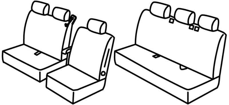 Set coprisedili Superior - Nero/Blu - compatibile per Opel Vivaro (03/19>) - Peugeot Expert (04/16>)