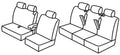 Set coprisedili Superior - Nero/Rosso - compatibile per Opel Vivaro (03/19>) 5+1 - Peugeot Expert (04/16>) 5+1