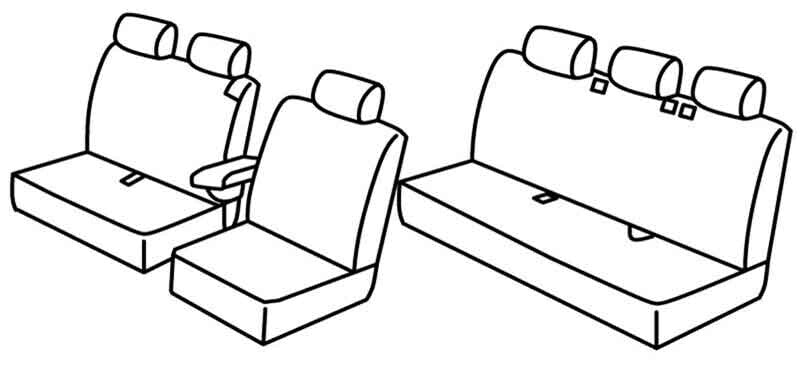 Set coprisedili Superior - Nero/Blu - compatibile per Opel Vivaro (03/19>) 5+1 - Peugeot Expert (04/16>) 5+1