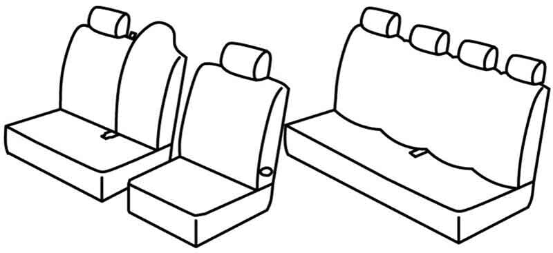 Set coprisedili Superior - Nero/Rosso - compatibile per Renault Master (02/10>06/24)