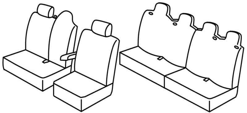 Set coprisedili Superior - Grigio/Nero - compatibile per Opel Movano (08/10>12/21) - Renault Master (02/10>06/24)
