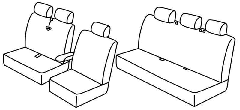 Set coprisedili Superior - Nocciola - compatibile per Opel Vivaro (01/14>02/19) - Renault Trafic (06/14>)