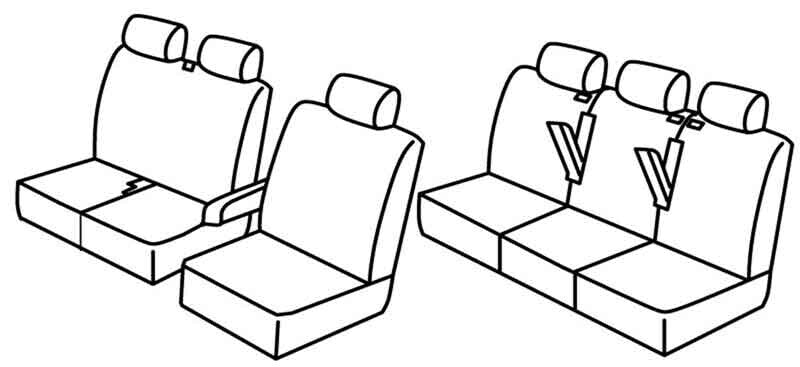 Set coprisedili Superior - Nocciola - compatibile per Fiat Talento (05/16>) 5+1 - Opel Vivaro (01/14>02/19) 5+1 - Renault Trafic (06/14>) 5+1