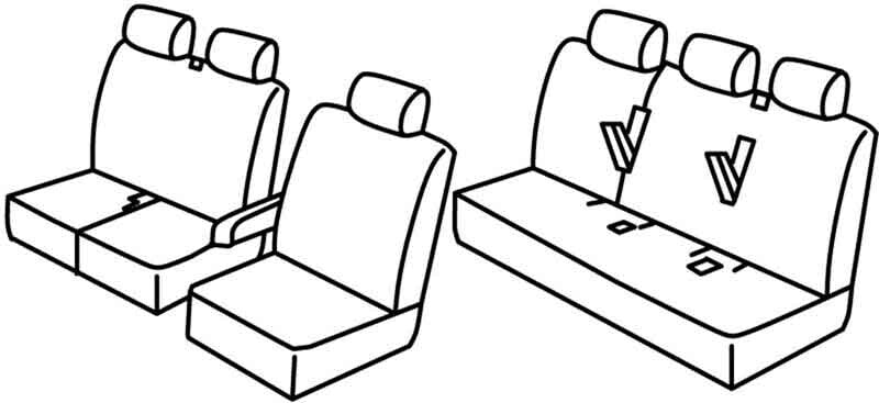 Set coprisedili Superior - Beige - compatibile per Renault Trafic (06/14>)