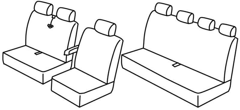 Set coprisedili Superior - Nero/Grigio - compatibile per Opel Movano (01/22>) - Renault Master (02/10>06/24)