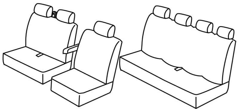 Set coprisedili Superior - Beige - compatibile per Opel Movano (08/10>12/21) 6+1 - Renault Master (02/10>06/24) 6+1
