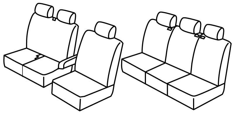 Set coprisedili Superior - Nero/Grigio - compatibile per Renault Trafic (03/21>)