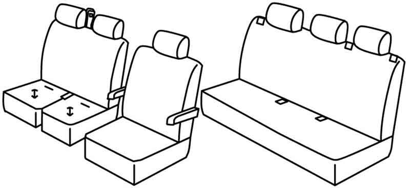 Set coprisedili Superior - Nocciola - compatibile per Volkswagen Crafter (01/17>) 5+1