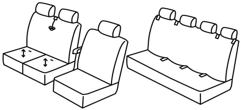Set coprisedili Superior - Beige - compatibile per Volkswagen Crafter (01/17>) 6+1