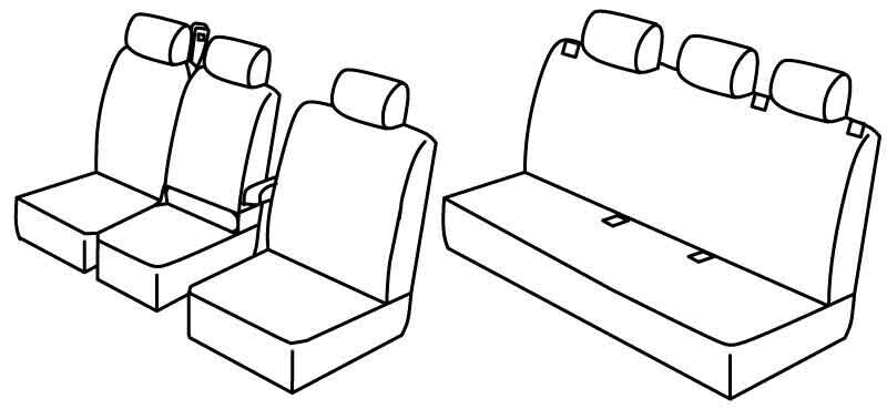 Set coprisedili Superior - Grigio/Nero - compatibile per Man TGE (04/17>) 5+1 - Volkswagen Crafter (01/17>) 5+1