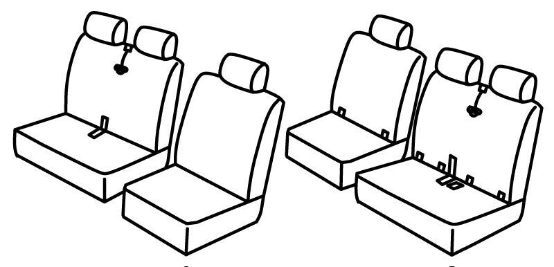 Set coprisedili Superior - Nero/Blu - compatibile per Volkswagen Transporter T6.1 (01/20>12/24)
