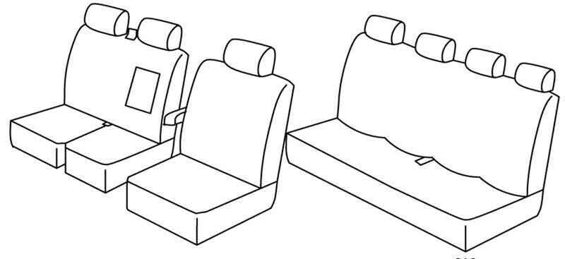 Set coprisedili Superior - Nero/Rosso - compatibile per Iveco Daily (06/14>) Double cab