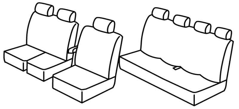 Set coprisedili Superior - Grigio/Nero - compatibile per Iveco Daily (06/14>) Double cab