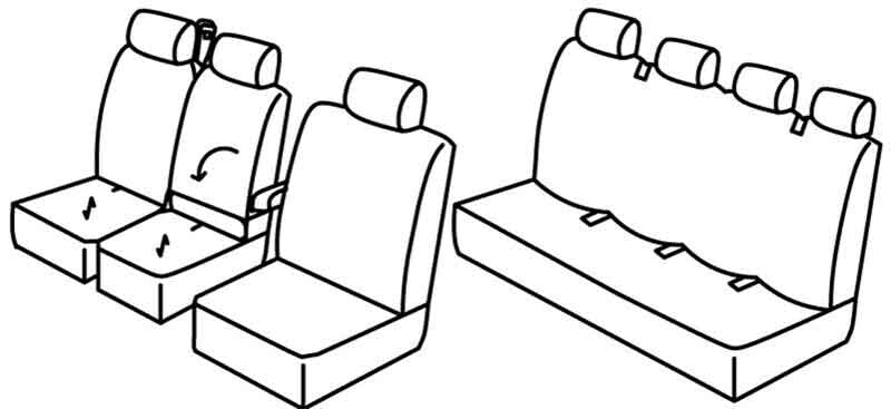 Set coprisedili Superior - Nero/Grigio - compatibile per Man TGE (04/17>) - Volkswagen Crafter (01/17>)