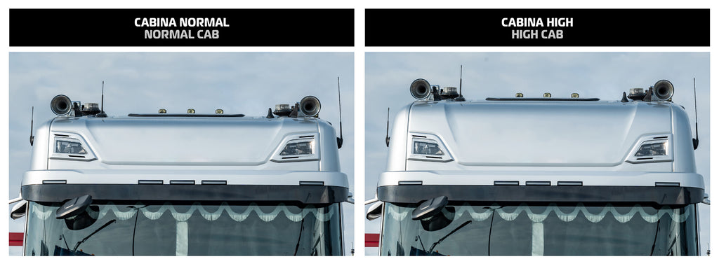 Barra portafari per tetto, standard XL, 13 fori - compatibile per Scania G Serie 7 - New Generation (01/18>) Normal - Scania R Serie 7 - New Generation (11/16>02/25) Normal - Scania S Serie 7 - New Generation (11/16>) Normal