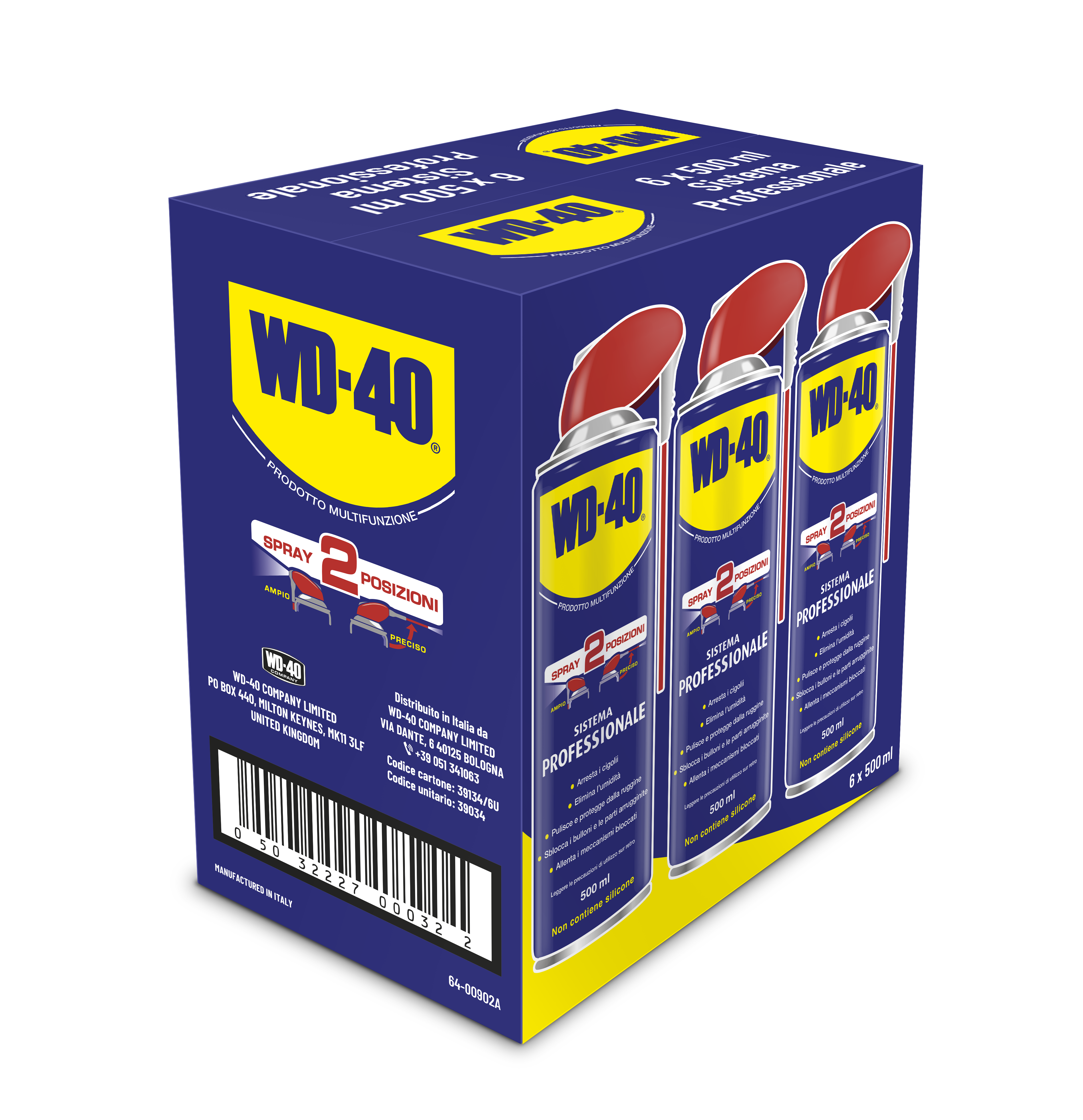 WD-40, Prodotto multifunzione - Sistema professionale, Pack 6 pz - 500 ml