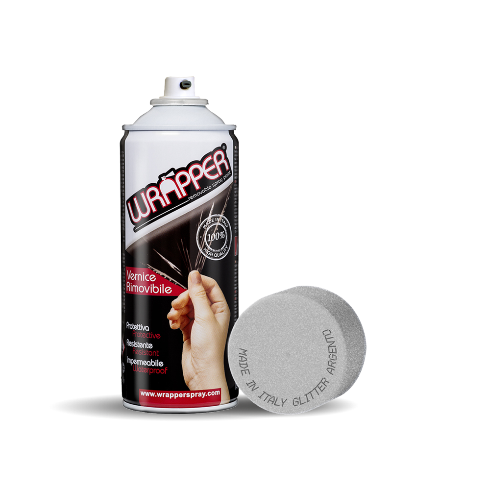 Wrapper, pellicola spray rimovibile, 400 ml - Glitter argento