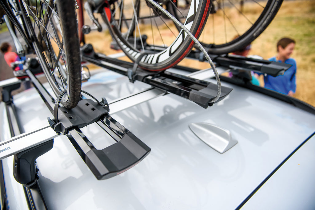 HighSpeed Extended, porta bicicletta da tetto con fissaggio ruota anteriore - Nero - max 1270 mm (passo bici)