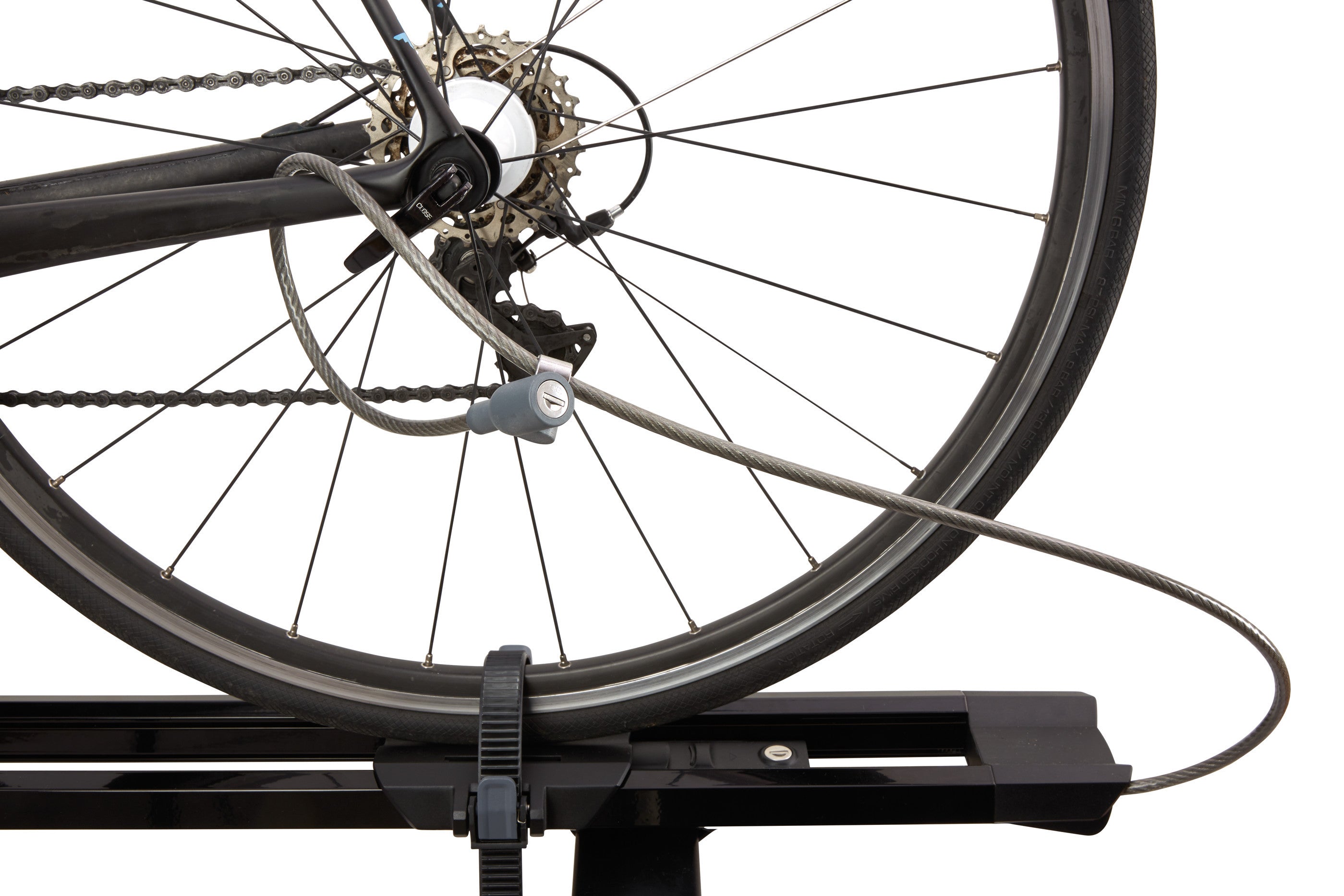 HighSpeed Extended, porta bicicletta da tetto con fissaggio ruota anteriore - Nero - max 1270 mm (passo bici)