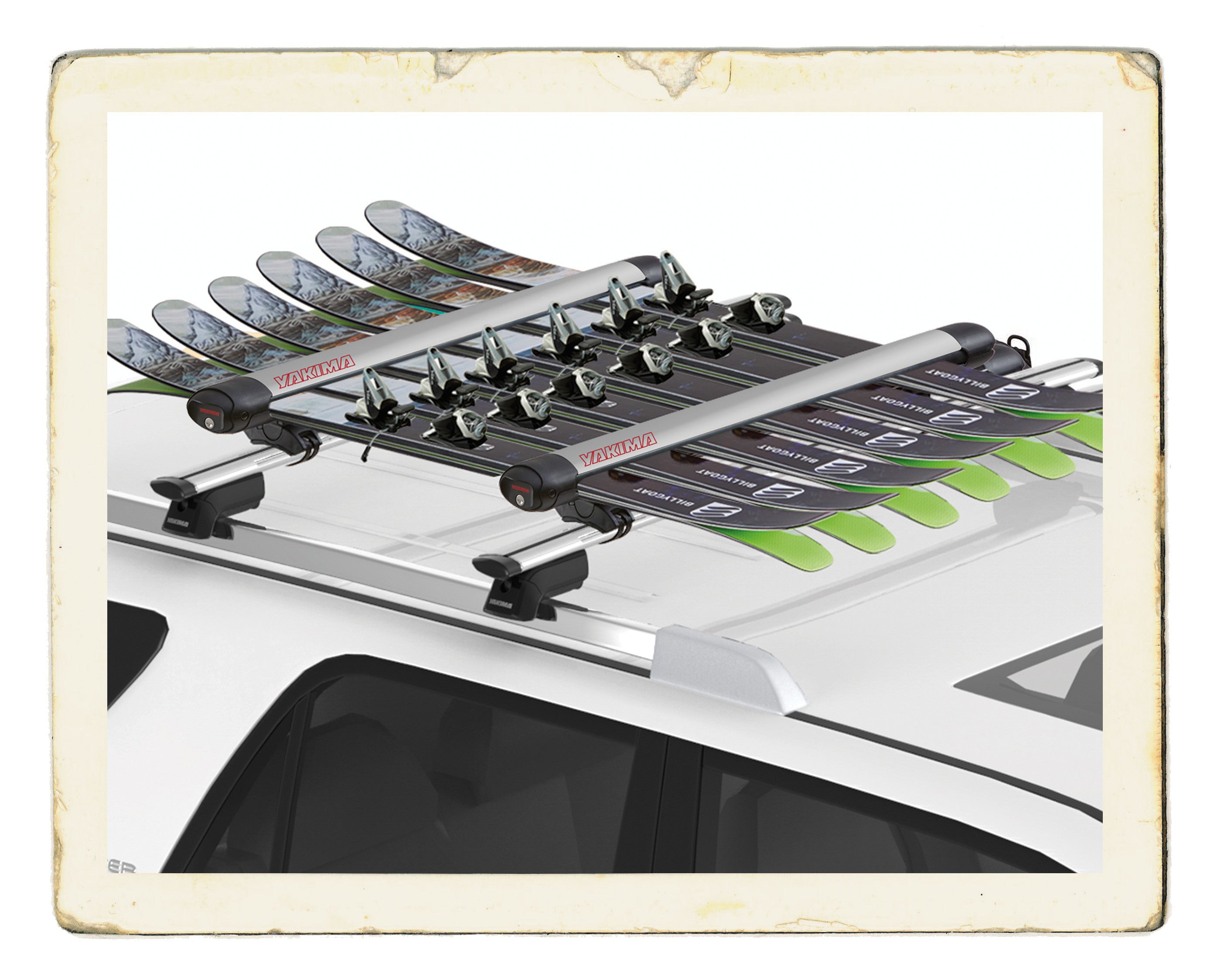 FatCat 6 Evo silver, portasci per barre da tetto